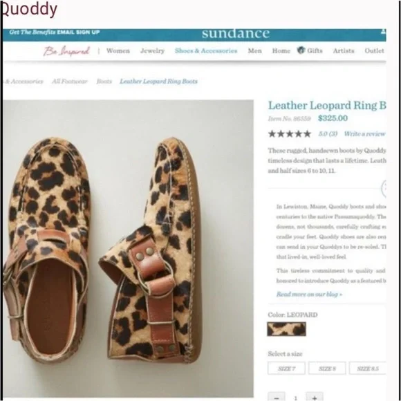 Quoddy Leopard Print Women's Shoes with Brown Accents - Picture 15 of 15